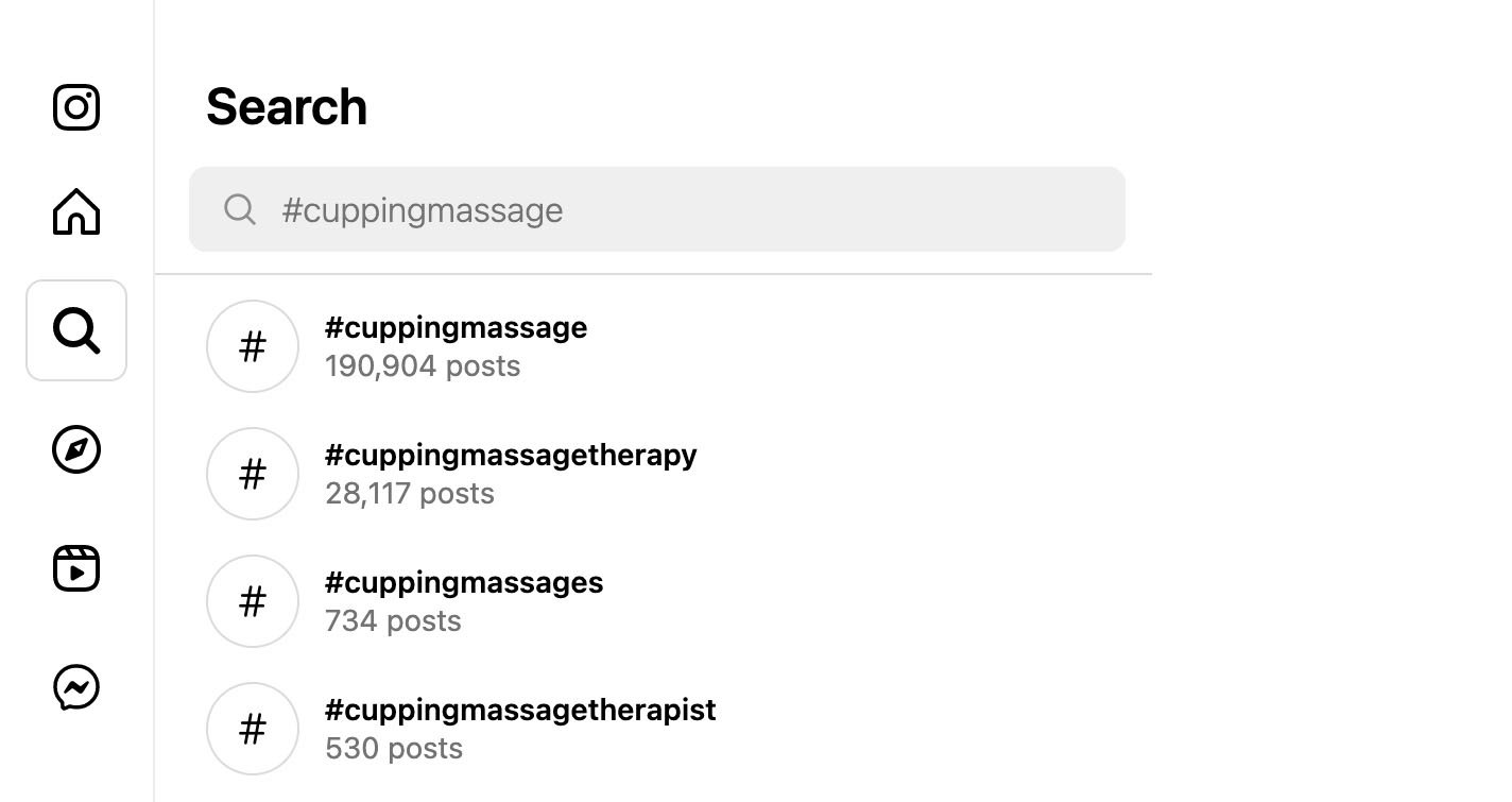 Instagram results for #cuppingmassage