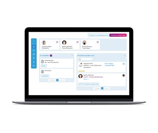 un portail client sur un ordinateur